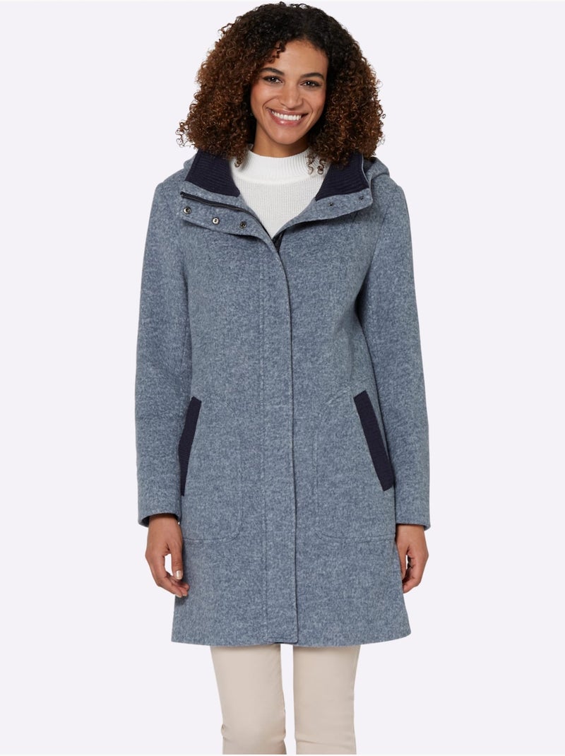 Manteau Court Ultra-doux Et Chaud - Taille Courte - Witt Bleu - Kiabi