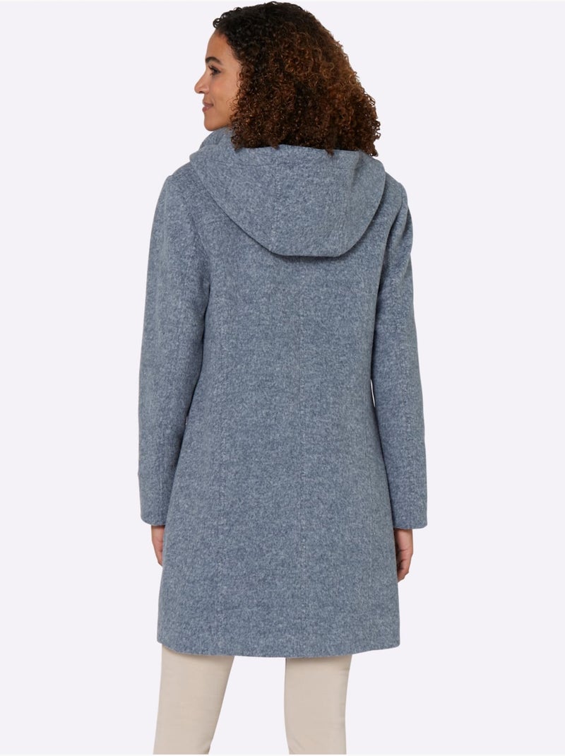 Manteau Court Ultra-doux Et Chaud - Taille Courte - Witt Bleu - Kiabi