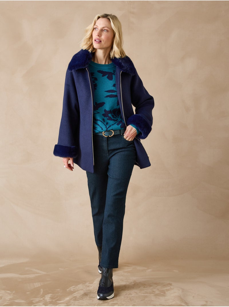 Manteau court zippé - DAXON Bleu marine - Kiabi