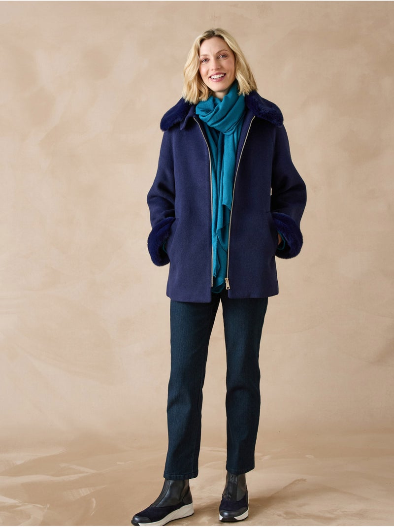 Manteau court zippé - DAXON Bleu marine - Kiabi