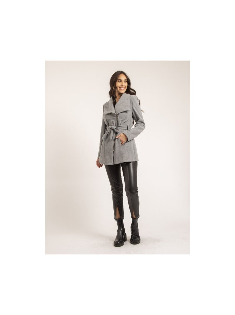 Manteau court zippé UWAYS Gris - Kiabi