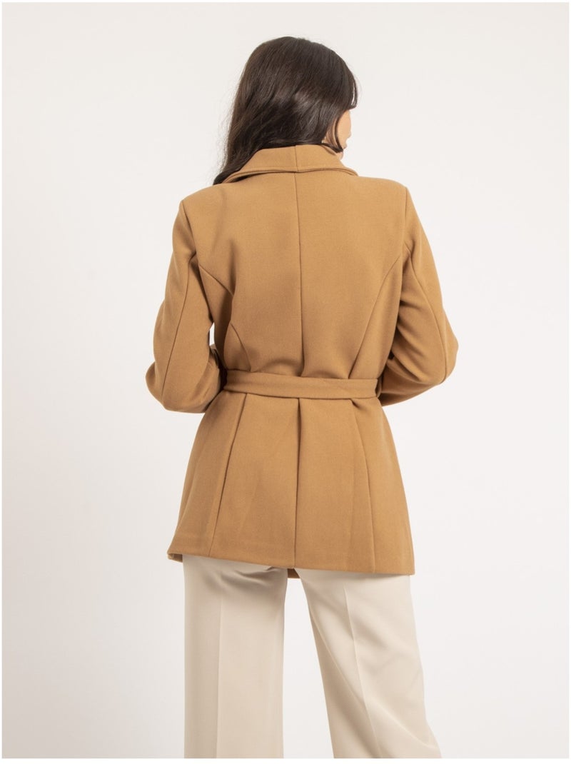 Manteau court zippé UWAYS Marron caramel - Kiabi