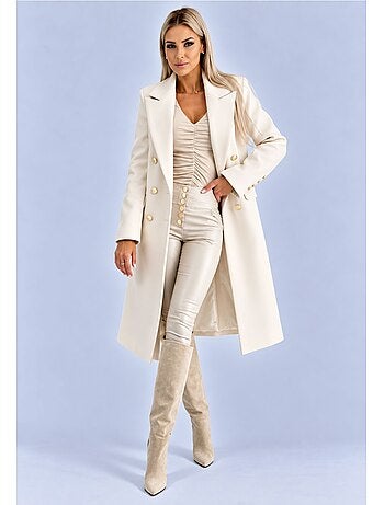 Manteau croisé a boutons dorés kebello