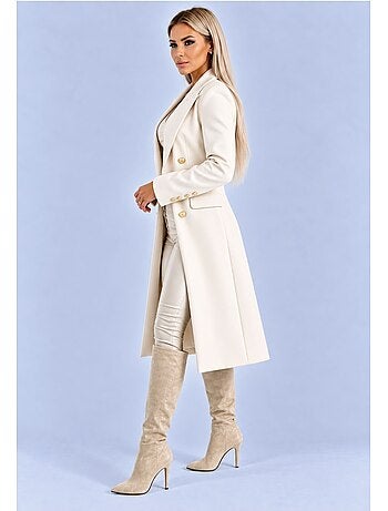 Manteau croisé a boutons dorés kebello