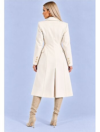 Manteau croisé a boutons dorés kebello