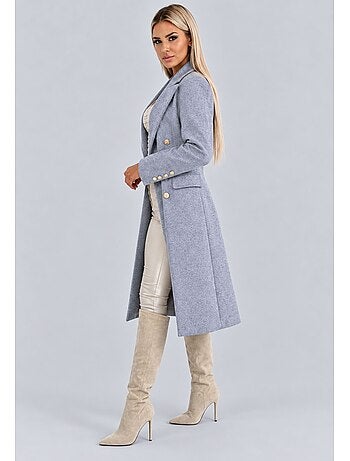 Manteau croisé a boutons dorés kebello
