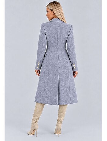 Manteau croisé a boutons dorés kebello