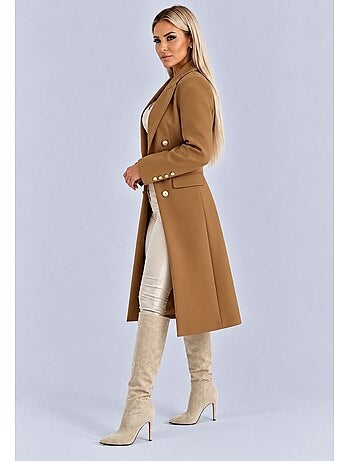 Manteau croisé a boutons dorés kebello