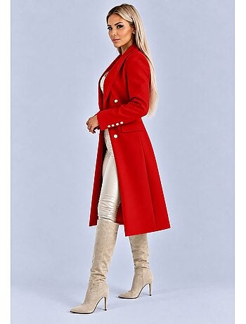 Manteau croisé a boutons dorés kebello