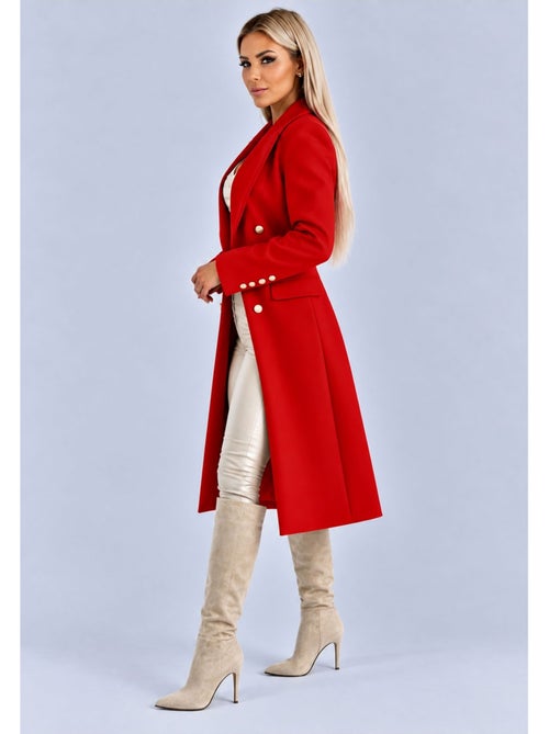 Manteau croisé a boutons dorés kebello - Kiabi Manteau croisé a boutons dorés kebello - Kiabi