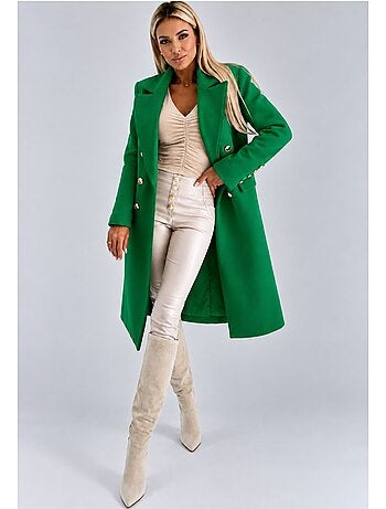 Manteau croisé a boutons dorés kebello