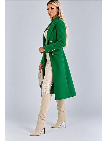 Manteau croisé a boutons dorés kebello