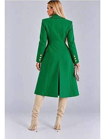 Manteau croisé a boutons dorés kebello