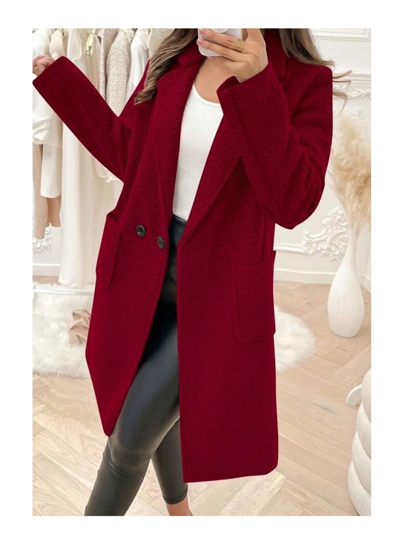 Manteau Croisé Kebello Bordeaux - Kiabi
