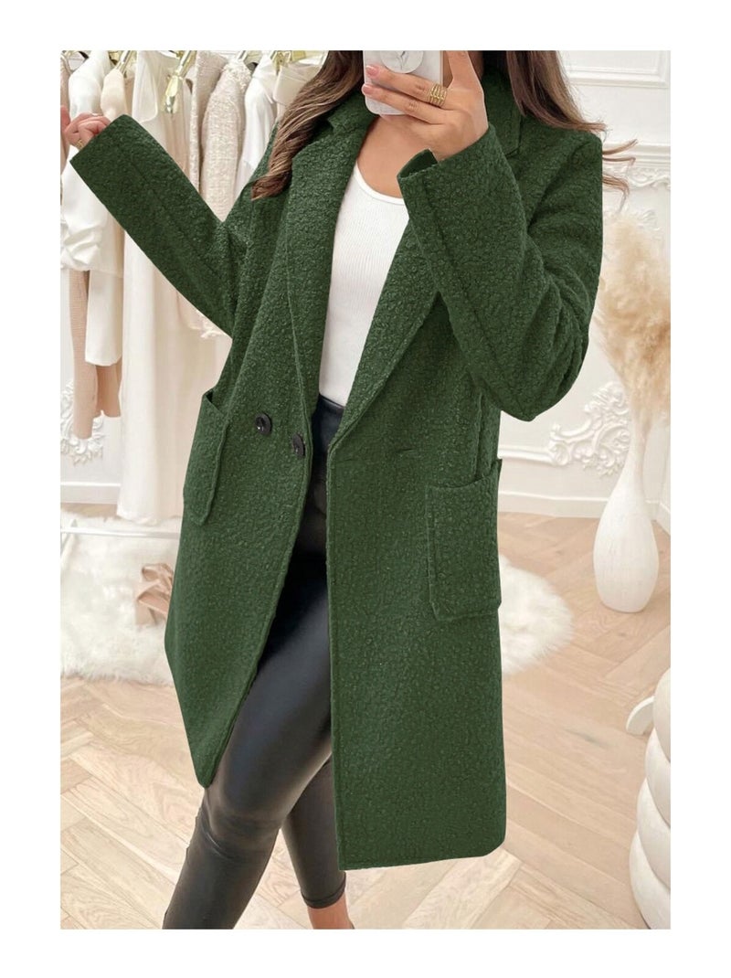 Manteau Croisé Kebello Kaki - Kiabi