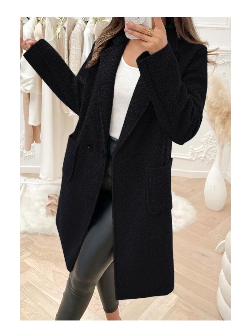 Manteau Croisé Kebello Noir Noir - Kiabi