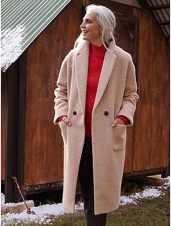 Manteau croisé tissu bouclette - DAXON