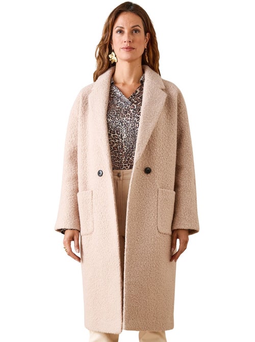 Manteau croisé tissu bouclette - DAXON - Kiabi