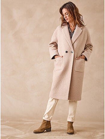 Manteau croisé tissu bouclette