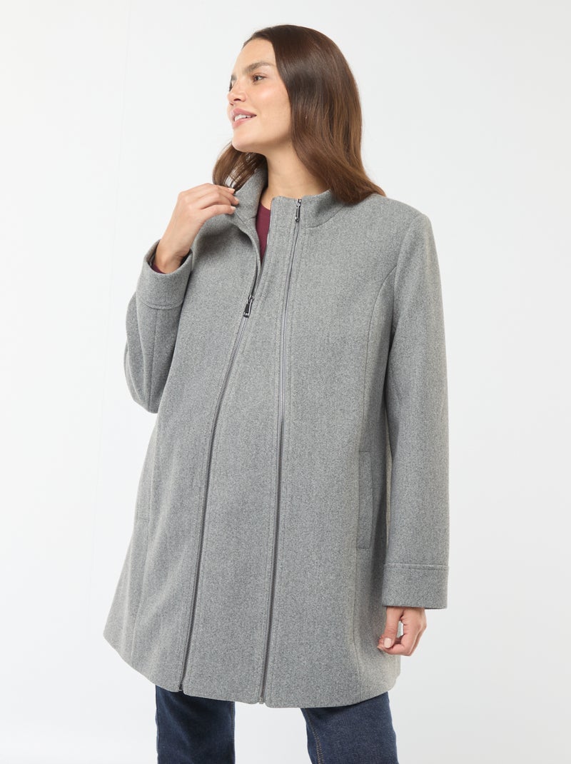 Manteau de maternité en lainage Gris - Kiabi