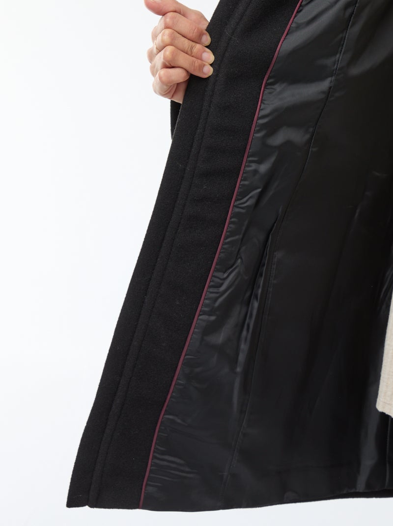 Manteau de maternité en lainage noir - Kiabi
