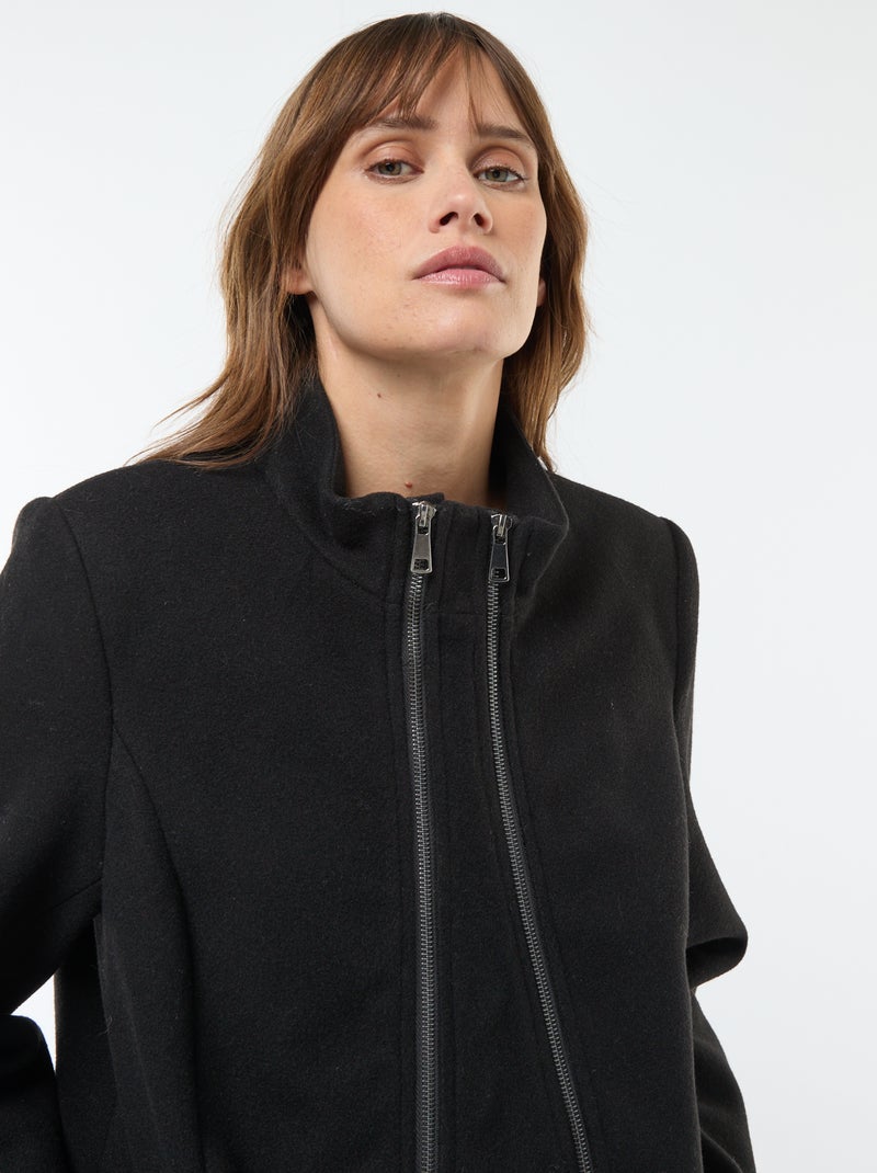 Manteau de maternité en lainage noir - Kiabi