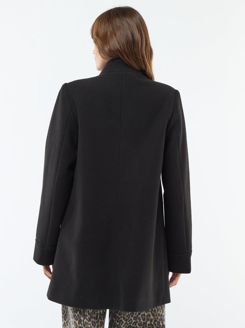 Manteau de maternité en lainage noir - Kiabi