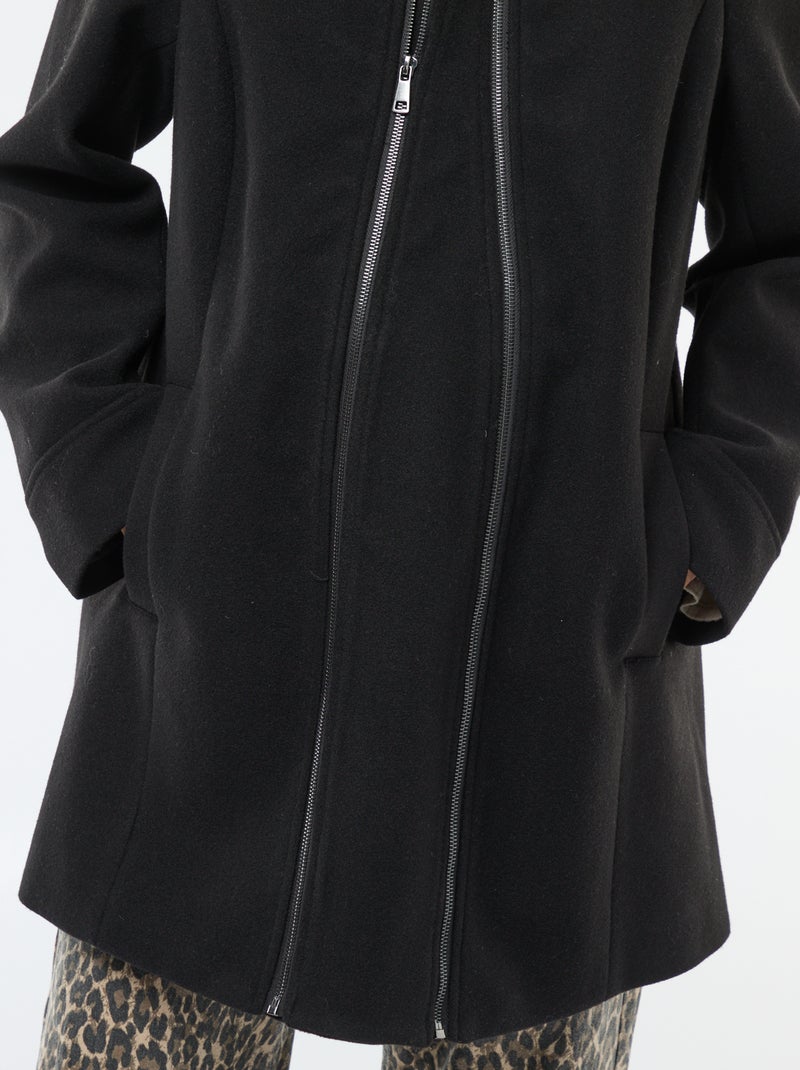 Manteau de maternité en lainage noir - Kiabi