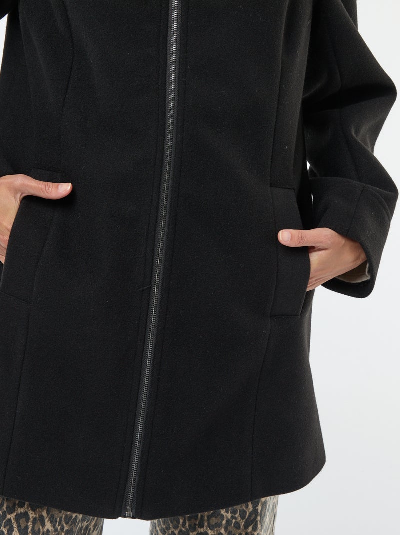 Manteau de maternité en lainage noir - Kiabi