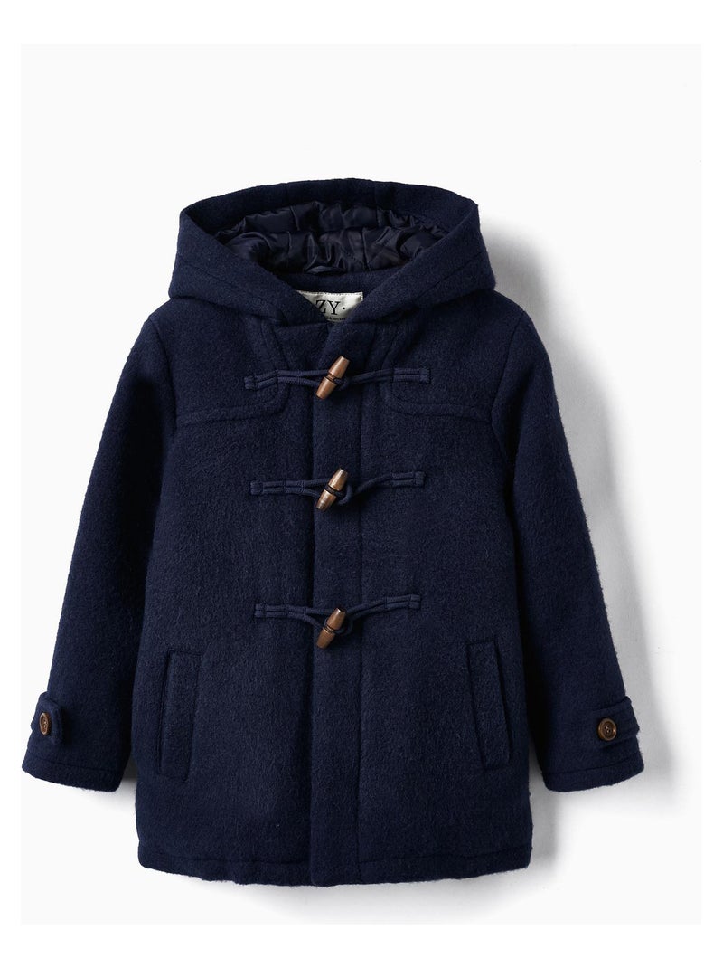 Manteau d'hiver bleu marine avec capuche pour garçon Bleu foncé - Kiabi