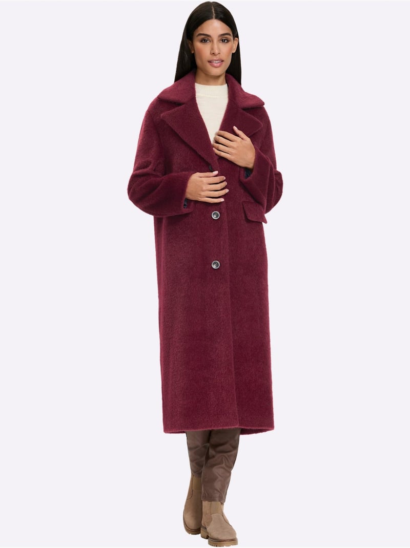 Manteau d'hiver qualité douce et moelleuse - taille standard - helline Bordeaux - Kiabi