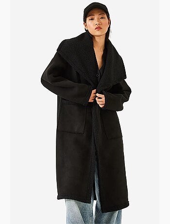 Manteau doublé en daim à double poche lucci