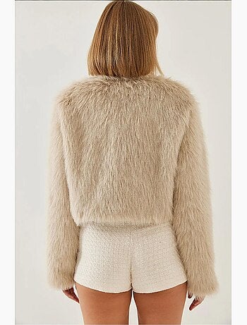 Manteau doublé en fausse fourrure lucci