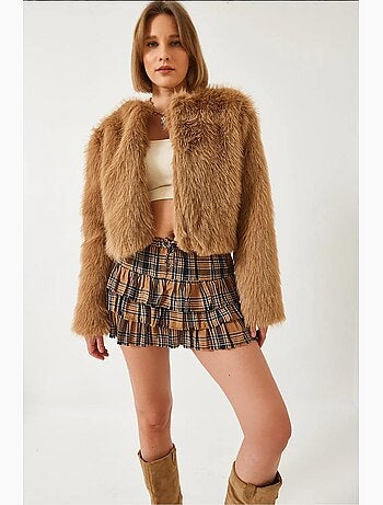 Manteau doublé en fausse fourrure lucci