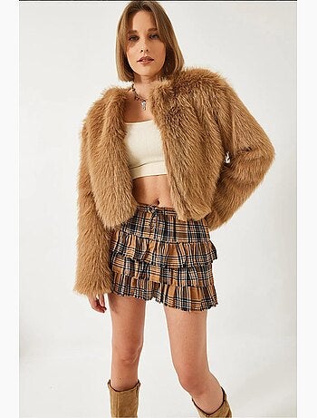 Manteau doublé en fausse fourrure lucci