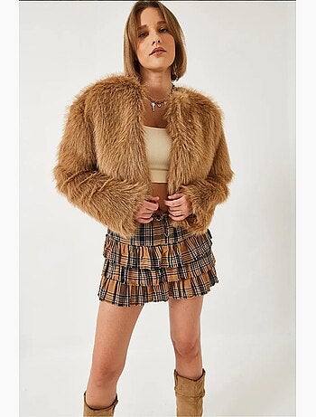 Manteau doublé en fausse fourrure lucci