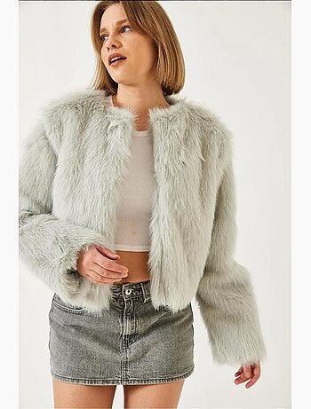 Manteau doublé en fausse fourrure lucci