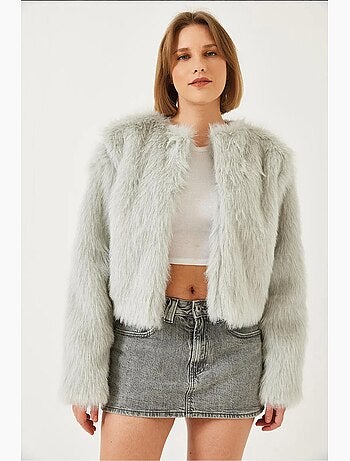 Manteau doublé en fausse fourrure lucci