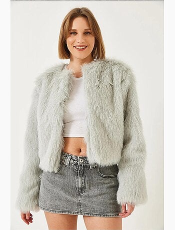 Manteau doublé en fausse fourrure lucci