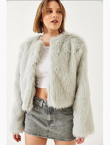 Manteau doublé en fausse fourrure lucci