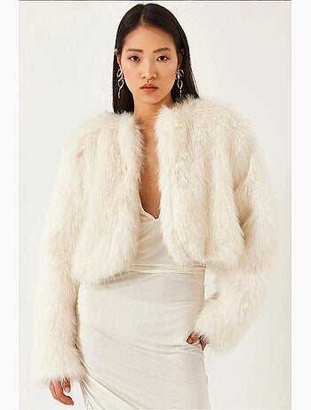 Manteau doublé en fausse fourrure lucci