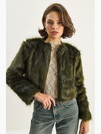 Manteau doublé en fausse fourrure lucci