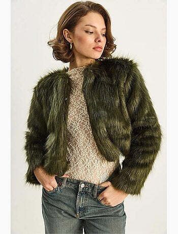 Manteau doublé en fausse fourrure lucci