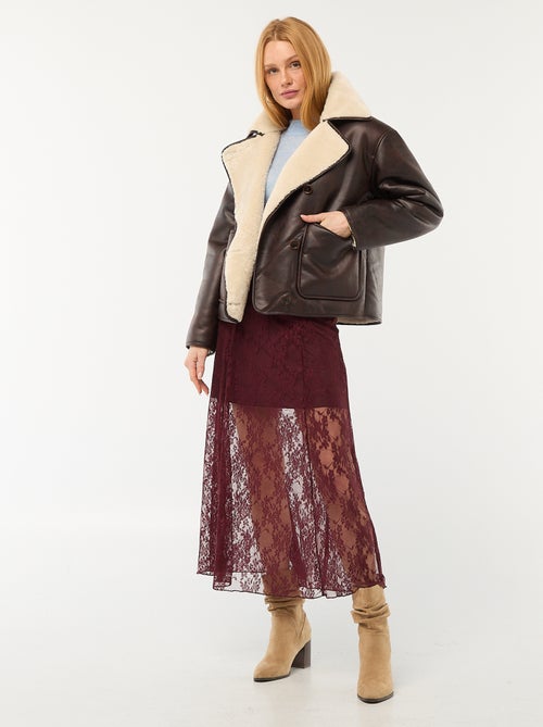 Manteau doublé style aviateur - Kiabi