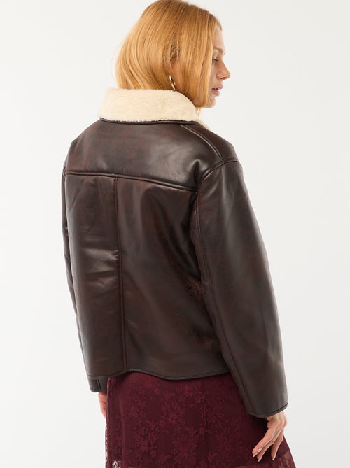 Manteau doublé style aviateur - Kiabi