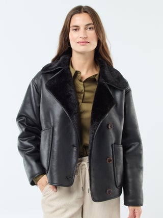 Manteau doublé style aviateur