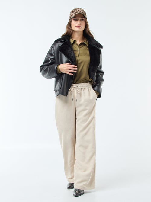 Manteau doublé style aviateur - Kiabi