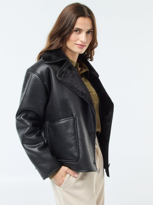 Manteau doublé style aviateur - Kiabi