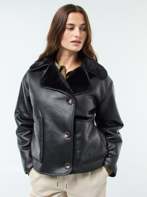 Manteau doublé style aviateur - Kiabi