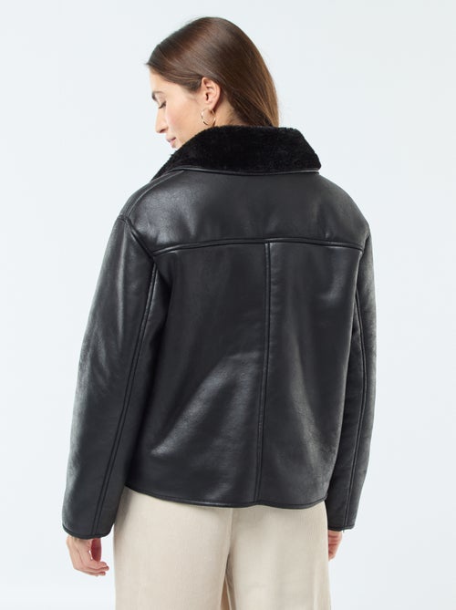 Manteau doublé style aviateur - Kiabi